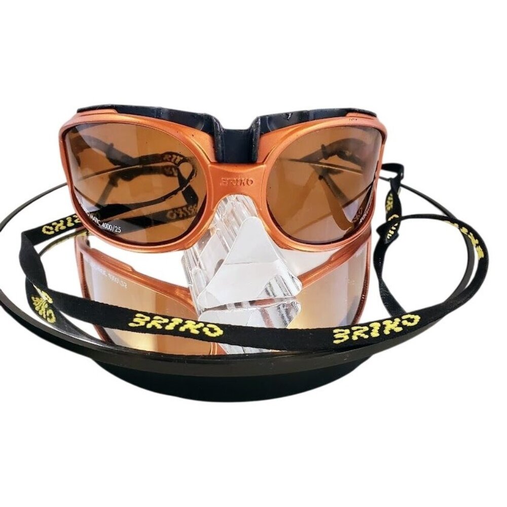 Briko Zen Made in Italy Y2K Sport Sunglasses Vintage Orange Wrap Cycling Ski